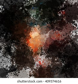 Chaotic colorful dabs, abstract background. Vector element for your design.