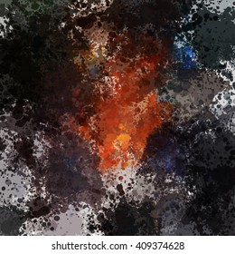 Chaotic colorful dabs, abstract background. Vector element for your design.