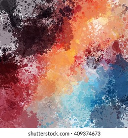 Chaotic colorful dabs, abstract background. Vector element for your design.
