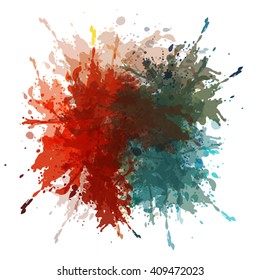 Chaotic colorful dabs, abstract background. Vector element for your design.