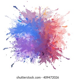 Chaotic colorful dabs, abstract background. Vector element for your design.