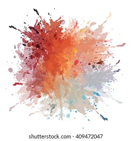 Chaotic colorful dabs, abstract background. Vector element for your design.