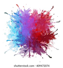 Chaotic colorful dabs, abstract background. Vector element for your design.