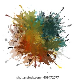 Chaotic colorful dabs, abstract background. Vector element for your design.