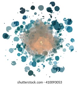 Chaotic colorful dabs, abstract background. Vector element for your design.
