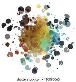 Chaotic colorful dabs, abstract background. Vector element for your design.
