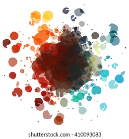 Chaotic colorful dabs, abstract background. Vector element for your design.