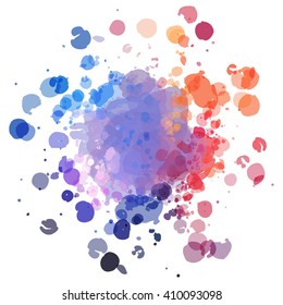 Chaotic colorful dabs, abstract background. Vector element for your design.