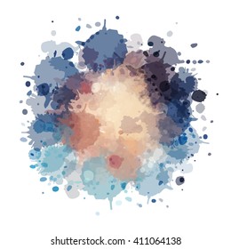 Chaotic colorful dabs, abstract background. Vector element for your design.