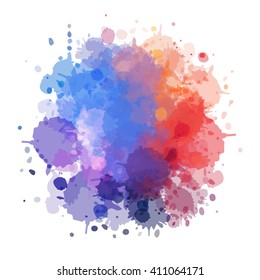 Chaotic colorful dabs, abstract background. Vector element for your design.