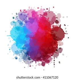 Chaotic colorful dabs, abstract background. Vector element for your design.
