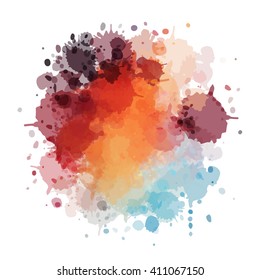 Chaotic colorful dabs, abstract background. Vector element for your design.