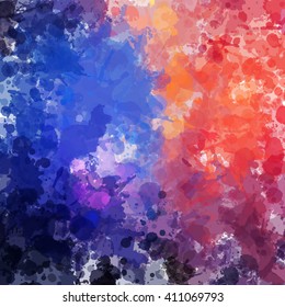 Chaotic colorful dabs, abstract background. Vector element for your design.