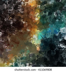 Chaotic colorful dabs, abstract background. Vector element for your design.