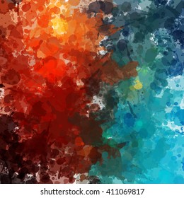 Chaotic colorful dabs, abstract background. Vector element for your design.