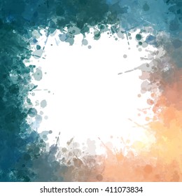 Chaotic colorful dabs, abstract background. Vector element for your design.