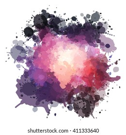 Chaotic colorful dabs, abstract background. Vector element for your design.