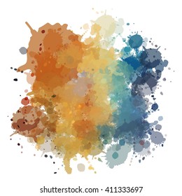 Chaotic colorful dabs, abstract background. Vector element for your design.