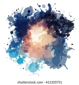 Chaotic colorful dabs, abstract background. Vector element for your design.