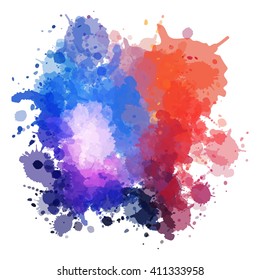 Chaotic colorful dabs, abstract background. Vector element for your design.