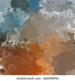 Chaotic colorful dabs, abstract background. Vector element for your design.