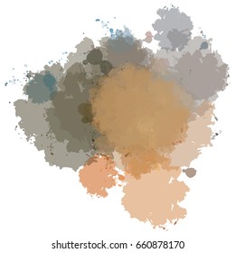 Chaotic colorful dabs, abstract background. Vector element for your design.