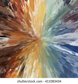 Chaotic colorful dabs. Abstract concave background. Vector element for your design.