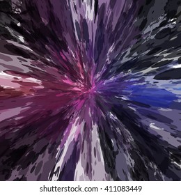 Chaotic colorful dabs. Abstract concave background. Vector element for your design.