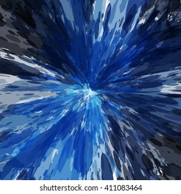 Chaotic colorful dabs. Abstract concave background. Vector element for your design.
