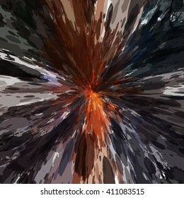 Chaotic colorful dabs. Abstract concave background. Vector element for your design.