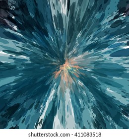 Chaotic colorful dabs. Abstract concave background. Vector element for your design.