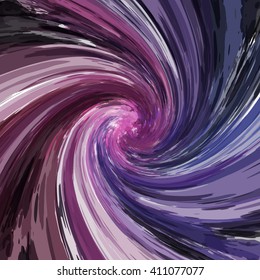 Chaotic colorful dabs. Abstract spiral background. Vector element for your design.