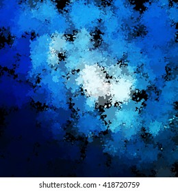 Chaotic colorful dabs on a dark background. A vector element for your design.