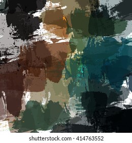 Chaotic colorful dabs on a white background. A vector element for your design.