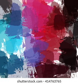 Chaotic colorful dabs on a white background. A vector element for your design.