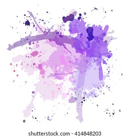 Chaotic colorful dabs on a white background. A vector element for your design.