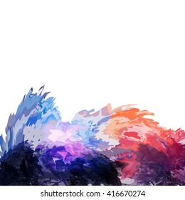 Chaotic colorful dabs on a white background. A vector element for your design.