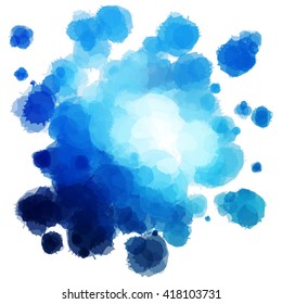 Chaotic colorful dabs on a white background. A vector element for your design.