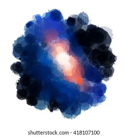 Chaotic colorful dabs on a white background. A vector element for your design.
