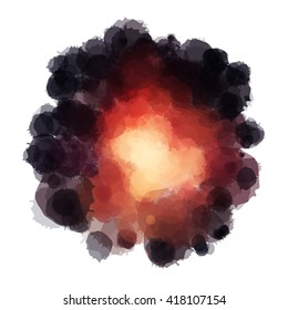 Chaotic colorful dabs on a white background. A vector element for your design.