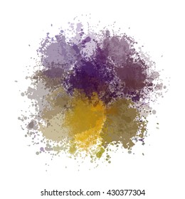Chaotic colorful dabs on a white background. A vector element for your design.