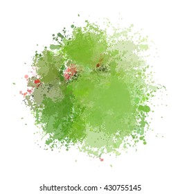 Chaotic colorful dabs on a white background. A vector element for your design.