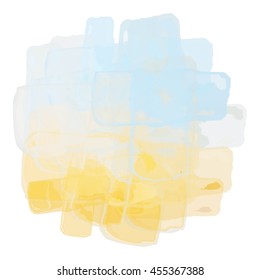 Chaotic colorful dabs on a white background. A vector element for your design.