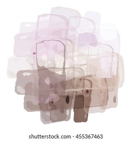 Chaotic colorful dabs on a white background. A vector element for your design.