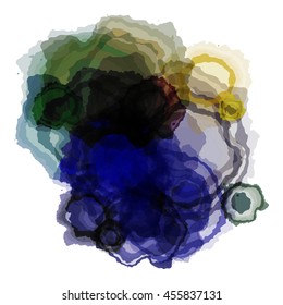 Chaotic colorful dabs on a white background. A vector element for your design.