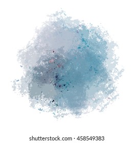 Chaotic colorful dabs on a white background. A vector element for your design.