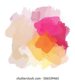 Chaotic colorful dabs on a white background. A vector element for your design.