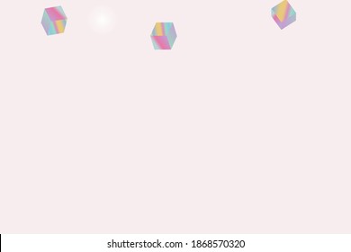 Chaotic Confetti Backdrop. Foil Border. Geometric Anniversary Card. Birthday Card with Metallic Texture. Vector Square Bokeh. Iridescent Background. Holo Confetti. Isolated Holographic Cube Particles.