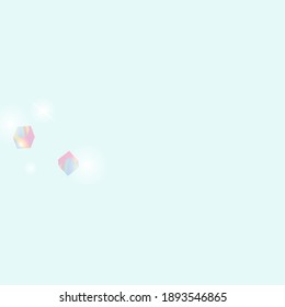 Chaotic Confetti Backdrop. Foil Border. Vector Square Bokeh. Iridescent Background. Geometric Anniversary Card. Birthday Card with Metallic Texture. Holo Confetti. Isolated Holographic Cube Particles.