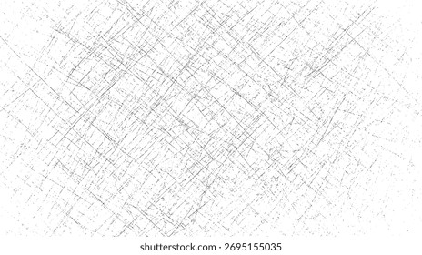 Chaotic crisscross scratch line overlay texture. Abstract distressed pattern with scattered strokes and intersecting lines. Perfect for vintage design
